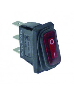 Interruptor basculante 30x11mm rojo 230V 16A