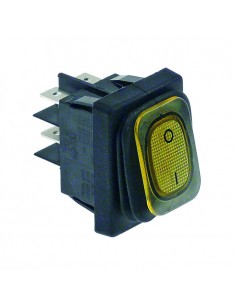 Interruptor basculante 30x22mm amarillo 250V 20A