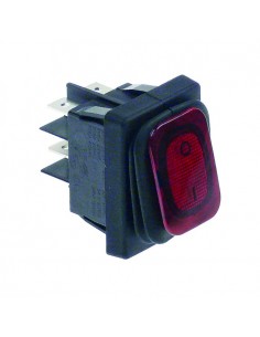 Interruptor basculante 30x22mm rojo 250V 20A