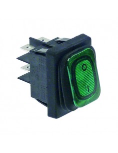 Interruptor basculante 30x22mm verde 230V 20A