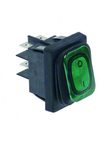 Interruptor basculante 30x22mm verde 230V 20A