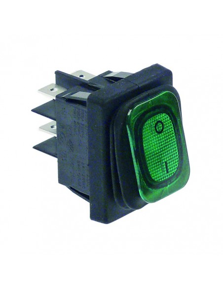 Interruptor basculante 30x22mm verde 230V 20A