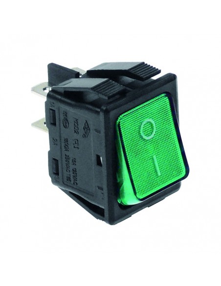 Interruptor basculante 30x22mm verde 250V 16A
