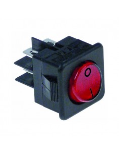 Interruptor bipolar 25,5x25mm rojo