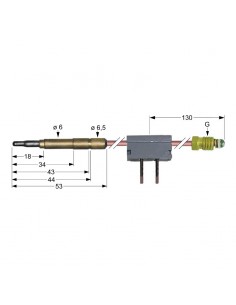 Termopar con interruptor M9x1 L 1000mm conexión para soldadura