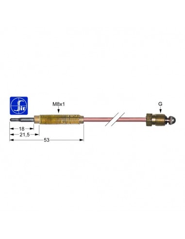 Termopar SIT M8x1 longitud 320mm M8x1