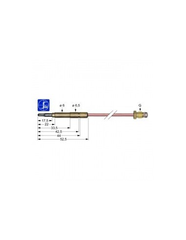 Termopar SIT M9x1 longitud 850mm conexión para conector 6,0(6,5)mm