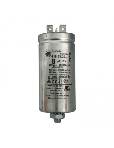 Condensador 8uF secadora Indesit, Hotpoint