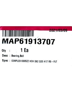 Rodamiento lavadora LG 6305ZZ original MAP61913707 2